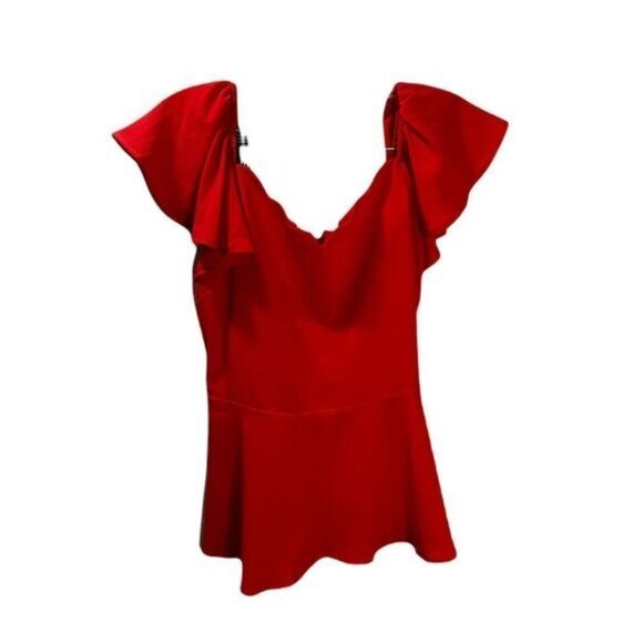 Monteau Ruffle Trim Peplum Top Pink Medium NWOT‎ - Picture 1 of 6